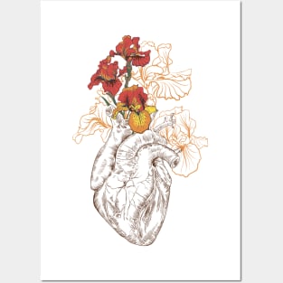 heart with flowers Posters and Art